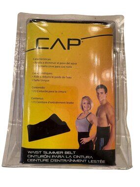 Cap Waist Slimmer Belt One Size NWB Black Adjustable
